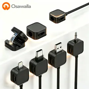 6 Pack Organizer Holder,Strong Adhesive Desk Cable Management Magnetic Easy Open,Organize Phone Charging Cords Wire Holder Organizer Neatly for Home,Office,Car,Desk,Nightstand