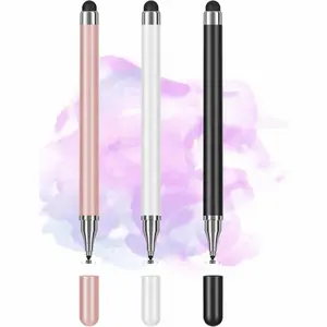 3 PCS Durable Smooth Digital Stylus Pens for All Touchscreen Devices, 2-in-1 Precision Disc Tip Smart Pens Compatible with Android iOS Smartphones Tablets - Ideal for Students' Writing Drawing
