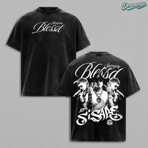 Blessd “SI SABE” Shirt – Latin Trap Vintage Washed Oversized Graphic T Shirt, Black & White Aesthetic Streetwear Tee, Soft Cotton Casual Unisex Top, Two-Sided Design, Men Women Wear, Gift for Music Fans