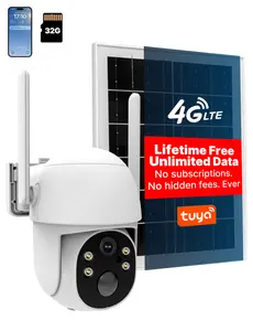 MOES 4G LTE Cellular Solar Security Camera, Lifetime Free Unlimited Data 2K Wireless Outdoor Surveillance, Color Night Vision, AI PIR Motion Sensor Detection, Built-in VSIM Card, 32GB Storage