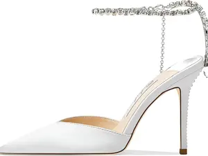 Crystal Heels  | Rhinestone Strap Stiletto  Wedding & Party Shoes