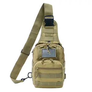 Tactical Sling Bag for Men - Waterproof MOLLE Crossbody Chest Pack, EDC Shoulder Backpack for Hiking Hunting Outdoor Adventures