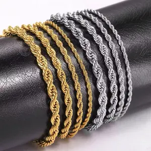 14kt Plated Rope Design Bracelet in Gold and Silver Colors for Men and Women Unisex Fashion Accessory