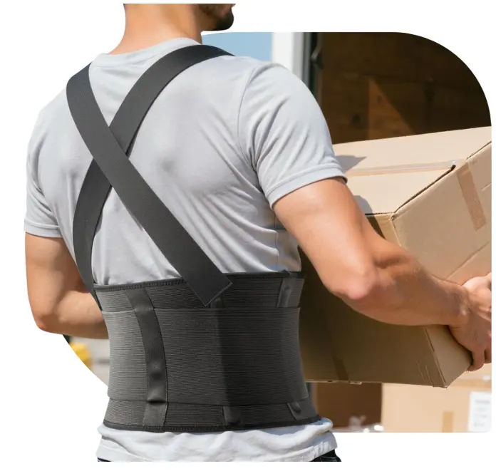 Professional Back Support Belt – Ergonomic Lower Back Brace for Men & Women – Industrial Strength Relief for Sciatica & Herniated Disc – Heavy Duty Waist Trainer for Construction, Warehouse & Lifting (Black, Large)