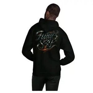 Futur3 S3lf Hoodie - Black Pullover with Unique Design and Text Pattern