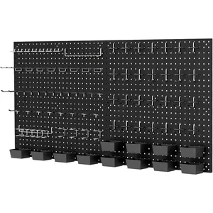 158PCS Pegboard Kit with for Wall Pegboard System for (Black Box, 4-12X24)