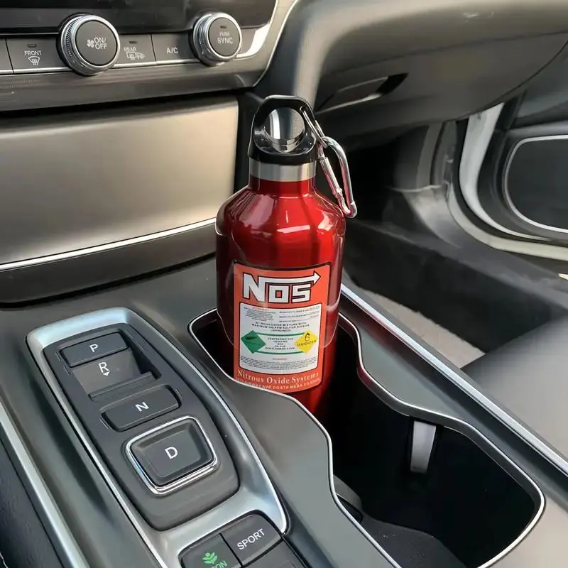 500ML Stainless Steel NOS Car Water Bottle - Reusable Vacuum Insulated, Leakproof, Portable Bottled Drinkware, Car Interior Accessory for Men & Women, Travel Tumbler Flask