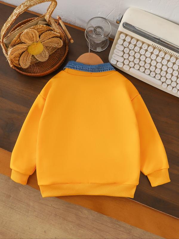 Mickey Two-Year-Old Cute Memorial Boys' Sweatshirt, Mickey Elements with 'i'm Two Dles!' Text, Casual Long Sleeve Fitted Style