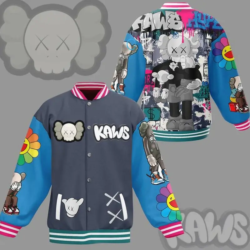 Premium Kawwss Bomber Baseball Jacket, Favorite Characte Baseball Jacket, Art Sport Bomber Jacket, Comfortable Unisex Bomber, Trendy Jacket, Gift For
