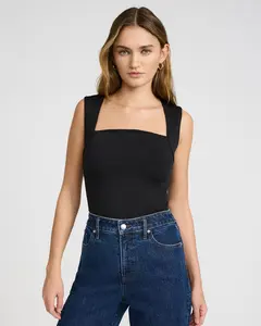 Express Body Contour High Compression Curved Neck Bodysuit