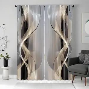 Geometric Pattern Door Curtain, Home Decoration Curtain, 2 Counts/set Modern Art Printing Door Curtain, Home Decor for Kitchen, Living Room, Bedroom, Attic, House Accessories