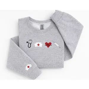 Nurse Embroidered Sweatshirt, Nursing Student Crewneck, Trendy Nurse Gift, Gift for Nurse