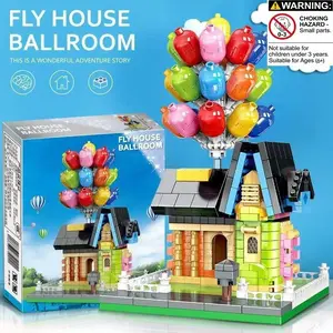 Cute Balloon House Building Blocks Set, Classic Architecture Model Kit, Home Decor Desktop Display, Elegant Gift Box, Perfect for Holidays and Birthdays, Building Block Sets