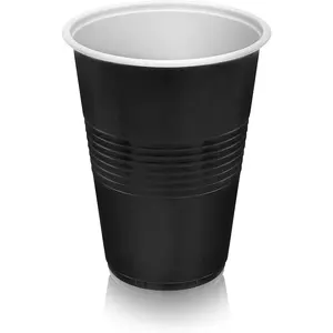 Black 16oz Plastic Cups for Party, Disposable Drinking Cups Plastic Disposable Cups for Party, Beer Pong Cups, Black Plastic Cups, Set of 50