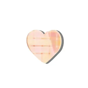 Solar Eclipse Hand-Painted Pink Plaid Heart Claw Clip