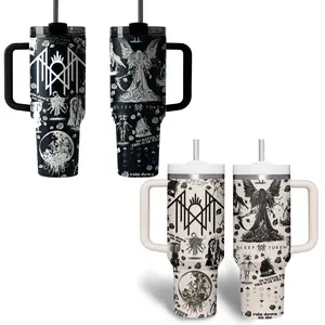 Sleep Token Band Cup, SleepToken 40oz Tumbler With Handle, Heavy Metal Fans Gift, Fashion Drinkwear Stainless Steel