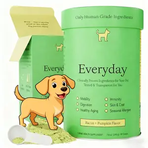 Other Half Everyday Clean Dog Multivitamin - 45 Active Ingredients for Hip & Joint, Gut, Immune & Skin/Seasonal Allergy Support | 60 Scoops, Bacon Pumpkin Flavor, Probiotics | Natural Dog Supplies