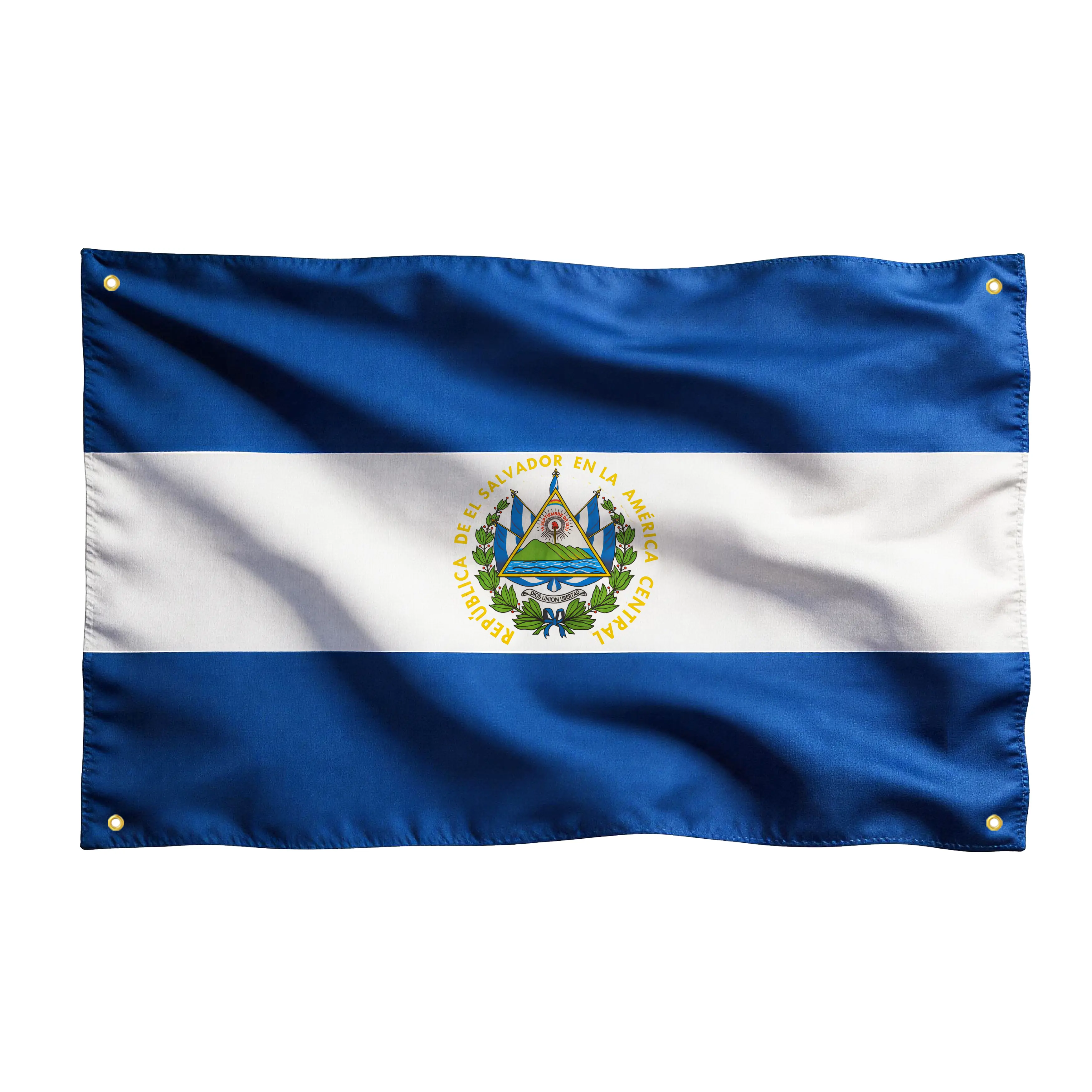 Bandera de El Salvador 3x5ft Double Sided Flag Banner - 100D Durable Polyester with Grommets & Hooks for Independence Day & Festival Parades
