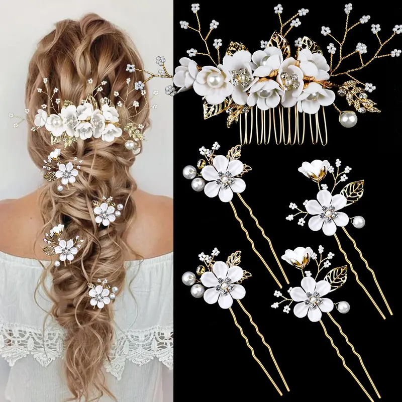 pearl and crystal hair pins - TikTok Shop display picture 3