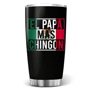 El Papa Mas Chingon  20oz Tumbler, Regalos Para El Dia Del Padre For Mexican Dad Tumblers with Lid, Father's Day Gift Travel Cup, New Dad Gifts, Christmas Gift For Men