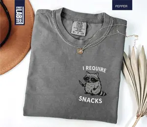 [A NEW COLLECTION] I Require Snacks Comfort Colors T-Shirt, Raccoon T-Shirt, Feral Snack Tee, Goblincore Animal Lover Gift, Raccoon Meme Shirt, Chaotic Shirt