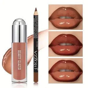 beauty glazed 2-in-1 Lip Liner + Lip Gloss Set | 3D Full Lip Look, Waterproof Smudge-Proof Liner & Moisturizing Shiny Gloss, Long-Lasting Daily Lip MakeupCreate the perfect, long-lasting lip look effortlessly with this 2-piece lip makeup set from beauty g