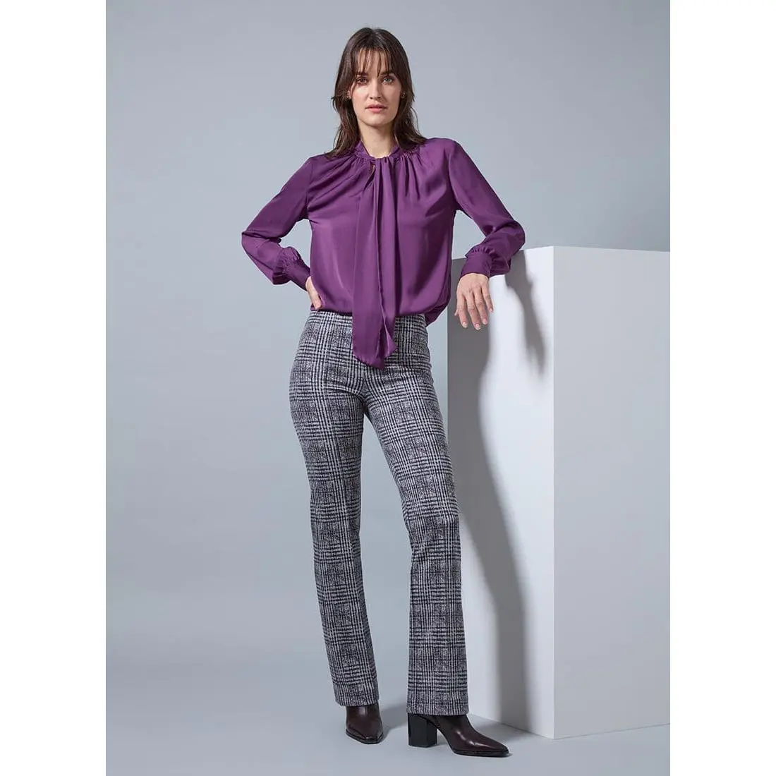 Lysse Elysse Scuba Plaid Pants -  Plush Plaid