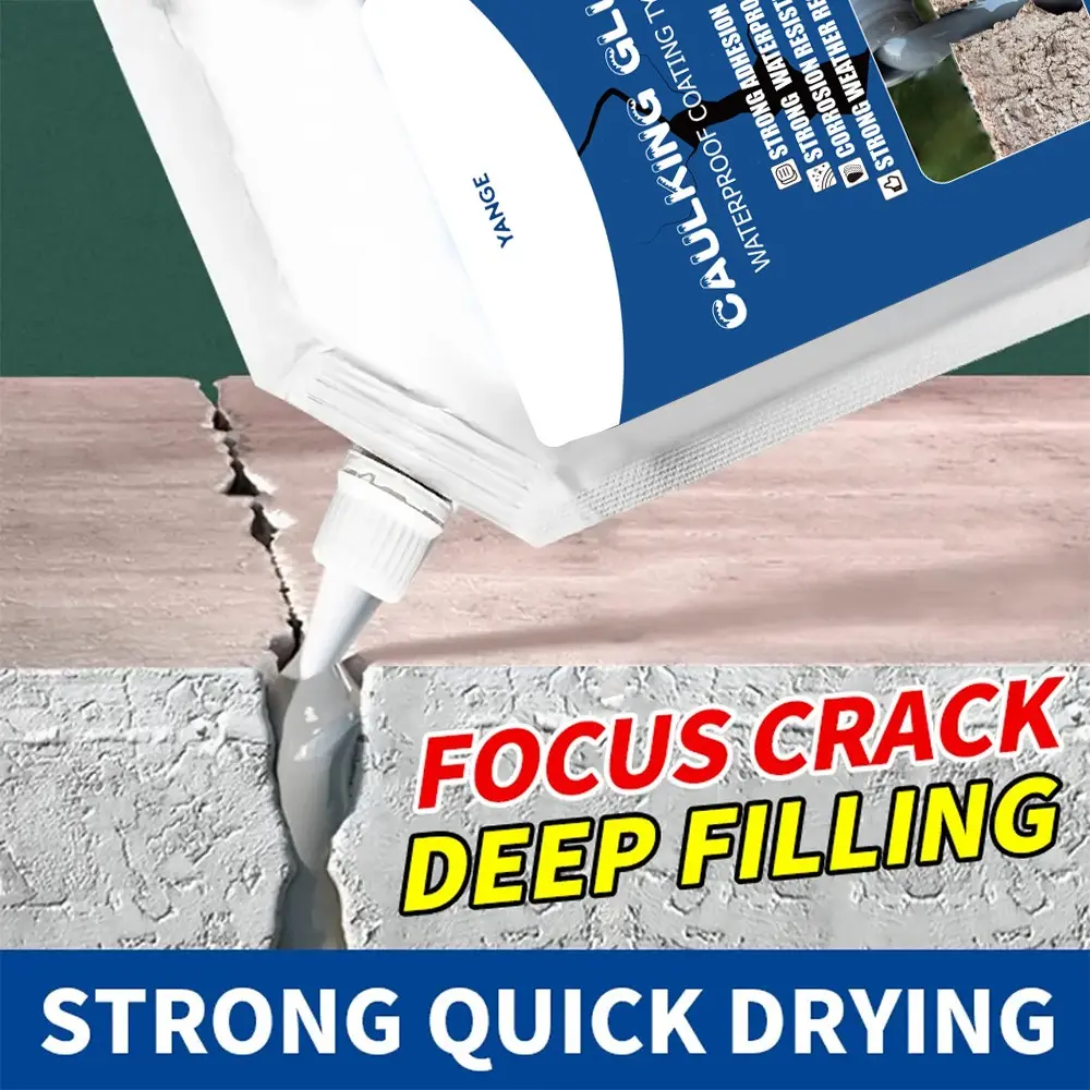 Concrete Caulking Adhesive, Quick Dry, Concrete Sealant Waterproof Repair Agent Crack Filler, penetrates deep into cracks, bonds thoroughly, Strong adhesion, highly elastic, crack-resistant, cold-resistant, durable, comes with application tools