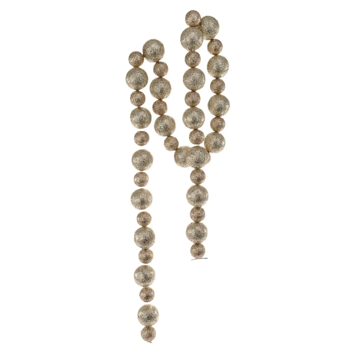 Copper & Champagne Glitter Ball Garland 60" Long