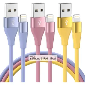 iPhone Charger 3Pack 10FT Apple MFi Certified Lightning Cable Fast Charging iPhone Charger Cord Compatible with iPhone 14 13 12 11 Pro Max XR XS X 8 7 6 Plus SE and More - Colorful
