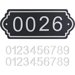 Numbers for Outside, Numbers and Address Signs - 2 Complete Sets of 0-9 Digits, Waterproof and Rustproof for Use, Easy to Install