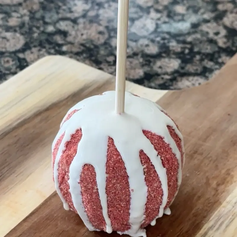 Raspberry Shortcake Caramel Apple