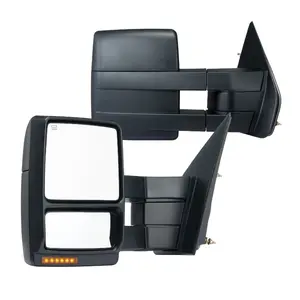 VEVOR Towing Mirrors, Left Right Pair Set for 1999-2007 Ford F250 F350 F450 F550, Power Heated with Signal Light, Plane Convex Glass, Manual Controlling Telescoping Folding, Heating Defrost, Black
