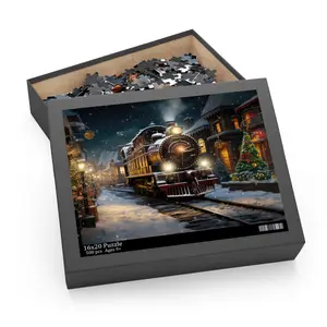Christmas Train Puzzle (120, 252, 500-Piece) Family Fun, Christmas Games