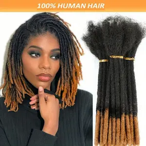 Hot Wholesale 10 Strands Per Pack Full Handmade, 0.24inch Width Locs Extensions Human Hair, Dreadlock Extensions Can Be Dyed and Bleached for Men Women(1b/30