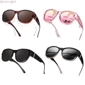 4/2-Pack Women's Polarized Fit Over Sunglasses, Lightweight TR90 Frame with UV400 Anti-Glare Protection, Easily Worn Over Prescription Glasses, Trendy Durable Shades for Daily Wear, Driving & Outdoor Activities