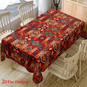 Badge Beard Tablecloth, American Style Festival Jacquard, Thick Party Decor, 1pc, Ideal for Dining Room & Kitchen