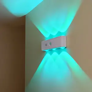 USB Rechargeable LED Wall-Mounted Motion Sensor Night Light, Flexible Installation, 6 Leds, Detachable, for Entryway, Bedside, Party, Restaurant Decor, Led Night Lights