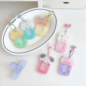 Acrylic Cartoon Mini Photo Keychain Frame Cute 1 Inch Photo DIY Idol Key Chains for Fans K pop Accessories for Women Girls
