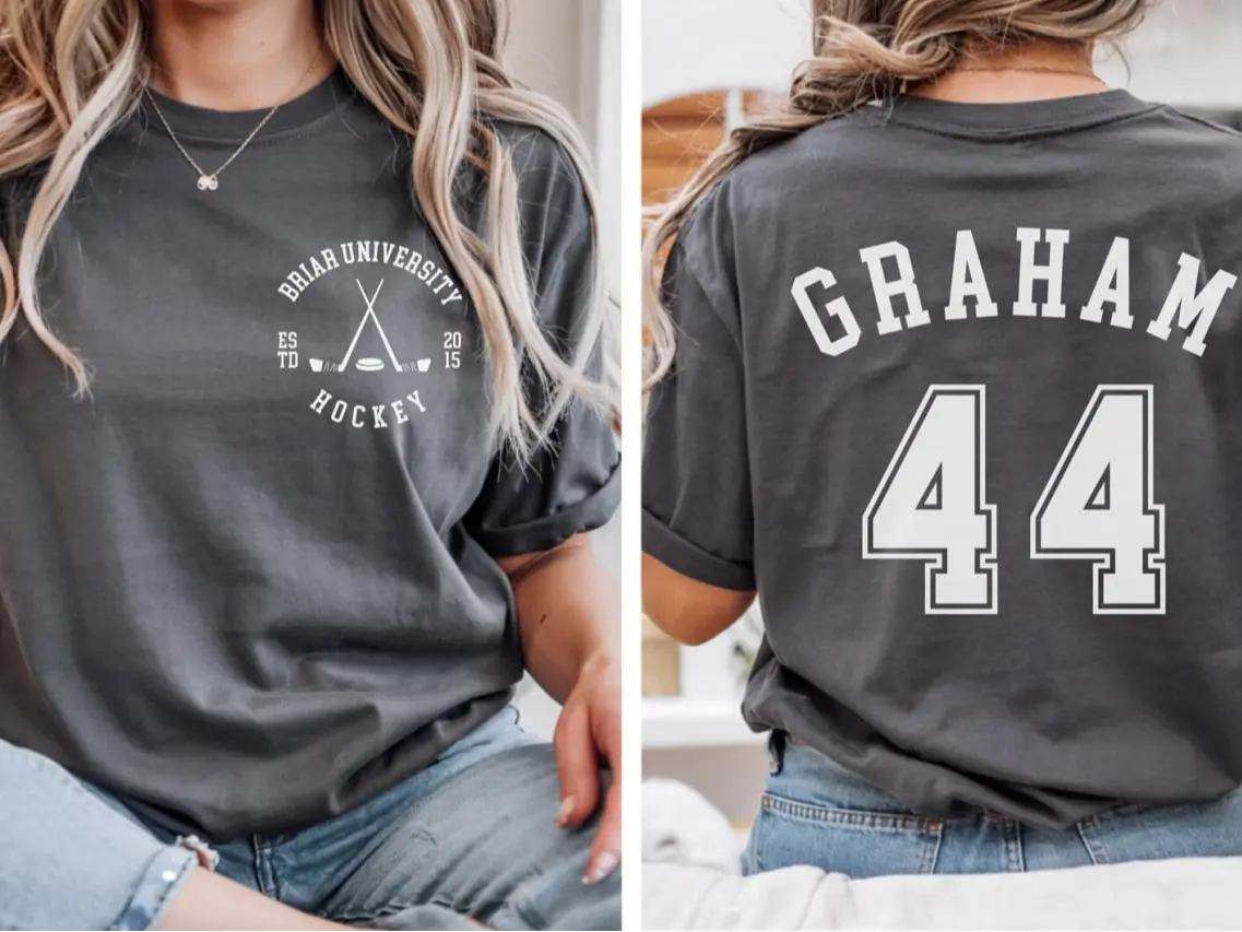 Briar U Hockey Shirt, Comfort Color Briar Hockey Tee, Personalized Hockey Tank Top,  University Hockey, Hockey Romance, Off-Campus Tops