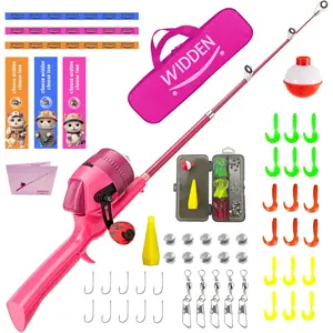Kids Fishing Pole, Telescopic Fishing Rod, Toddler Collapsible Fishing Rod and Reel Combo with Tackle Box, Fishing Line, Bobber, and Soft Lures for Boy, Girl, Youth, Beginner, Over 4 Years Old