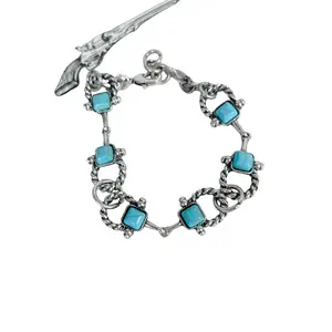 Western Rope Horse Bit Bracelet – Turquoise