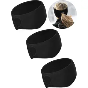 3 count Fleece Ponytail Ear Warmers Headband Winter Running Headband Ear Muffs Covers for Women Adult Outdoor  and Fitness Running Cycling Ski Cold Weather