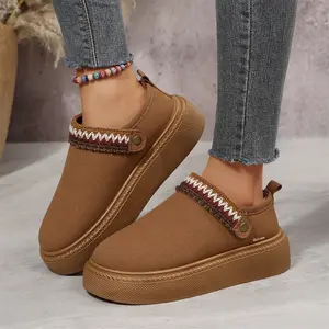 Platform Slippers Mini Boots for Women Fleece Lined Snow Shoes Anti-Slip Snow Platform Slippers for Women Winter Outdoor Springfresh