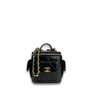 Pre-owned CHANEL Lambskin Shoulder Bags Polly Pocket Vanity Case
