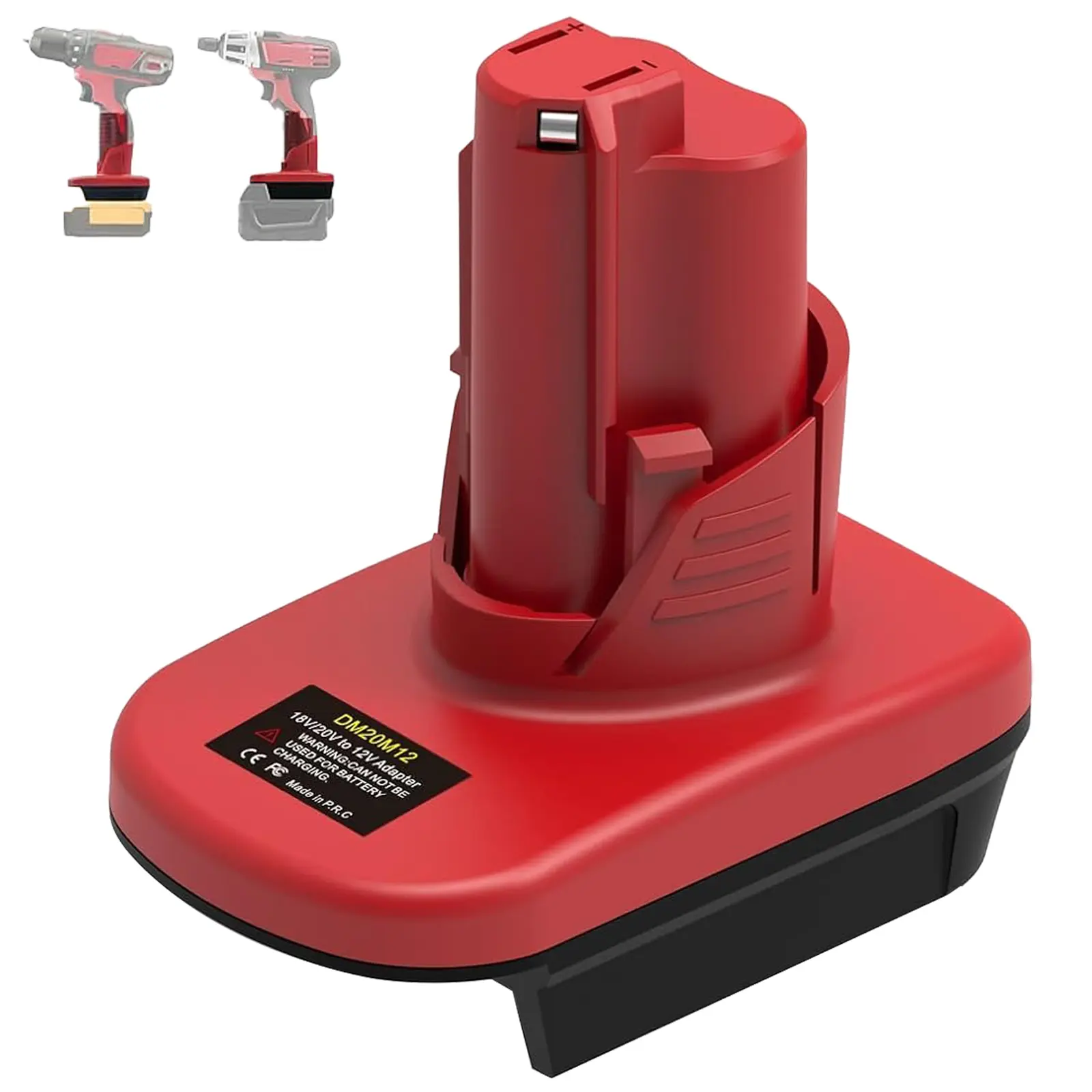 Upgrade Battery Adapter for Milwaukee 18V/DeWalt 20V Batteries - Compatible with Milwaukee 12V Power Tools, No Tools Required