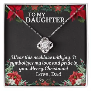 Necklace Gift To My Daughter from Dad - Love Knot Necklace Christmas Gift To Daughter from Dad To Daughter Gift for Christmas Jewelry