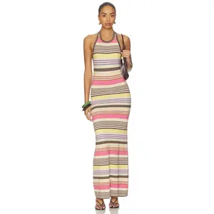 FAITHFULL Nerea Maxi Dress in Perla Stripe