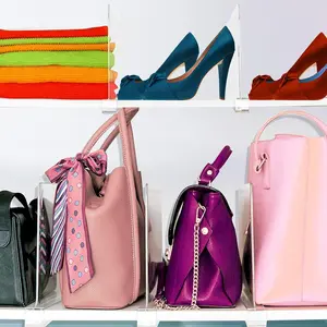 Stackable Acrylic Divider Rack, Universal Cabinet Organizer, Clothing Bag Classification Tool, Wardrobe Storage Solution