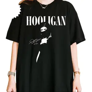 Hooligan Graphic Tee, Dark Streetwear Shirt, Kpop Inspired Rebel Aesthetic.